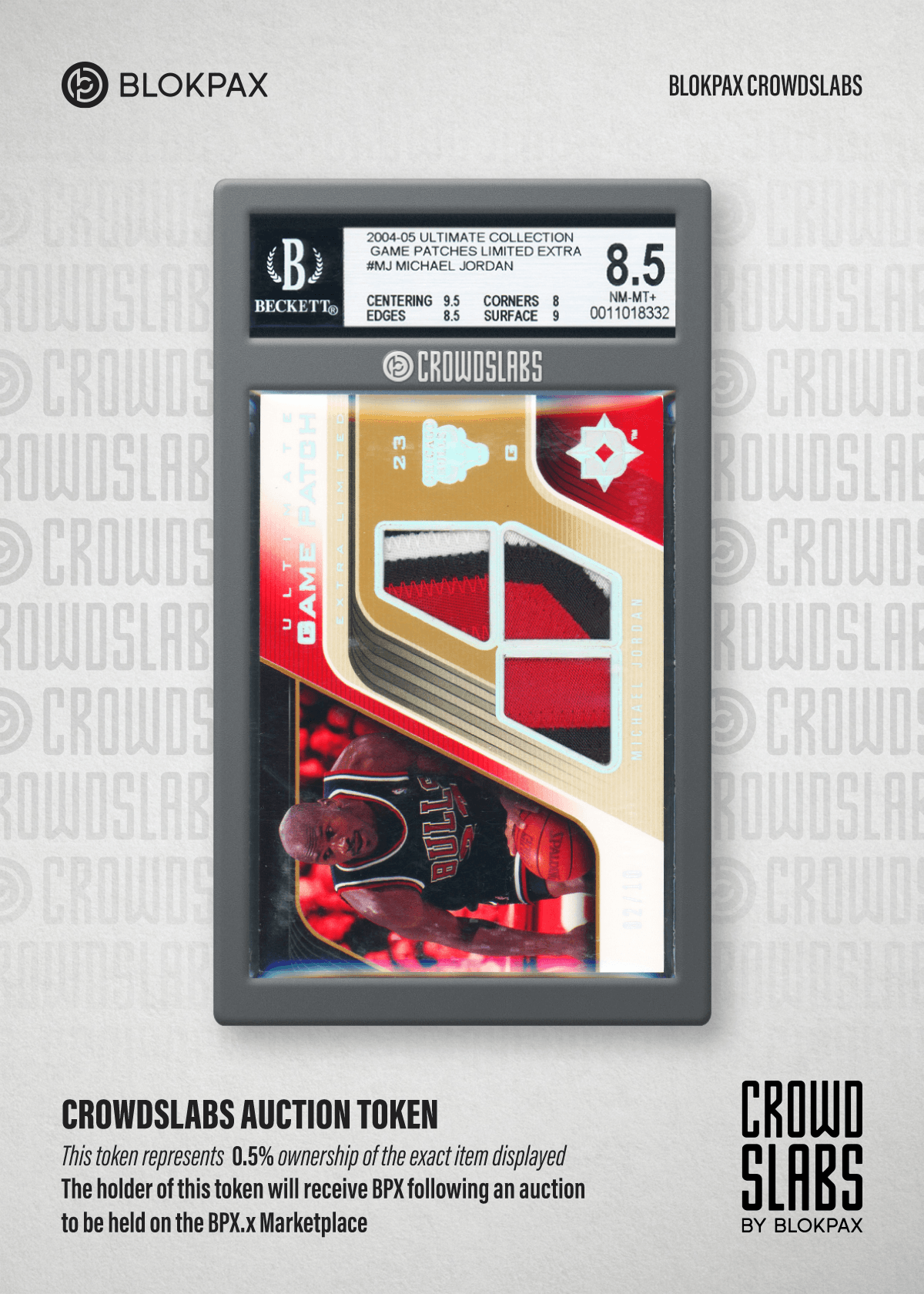 2004-05 Ultimate Collection Michael Jordan Game Patches Limited Extra #MJ BGS 8.5