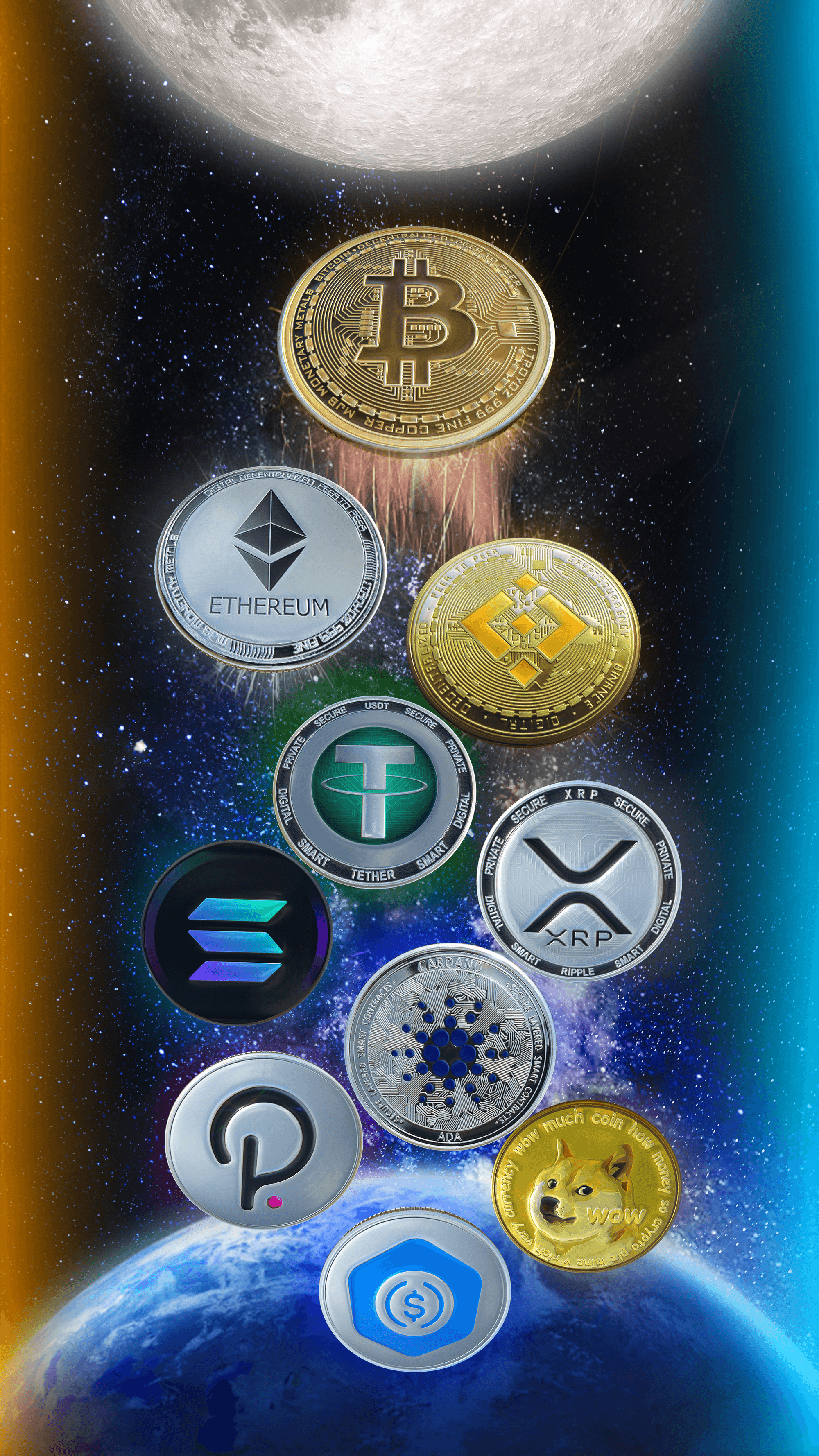 3D Crypto NFT - Crypto's value reaching the Moon - 2022 - 3D Liviu - NFTs  Collection