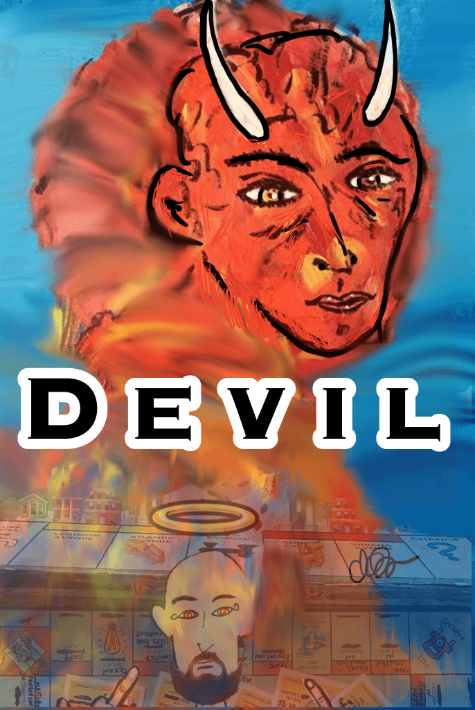 Devil - Major Arcana #16 of the Vagobond Bald Jesus Tarot