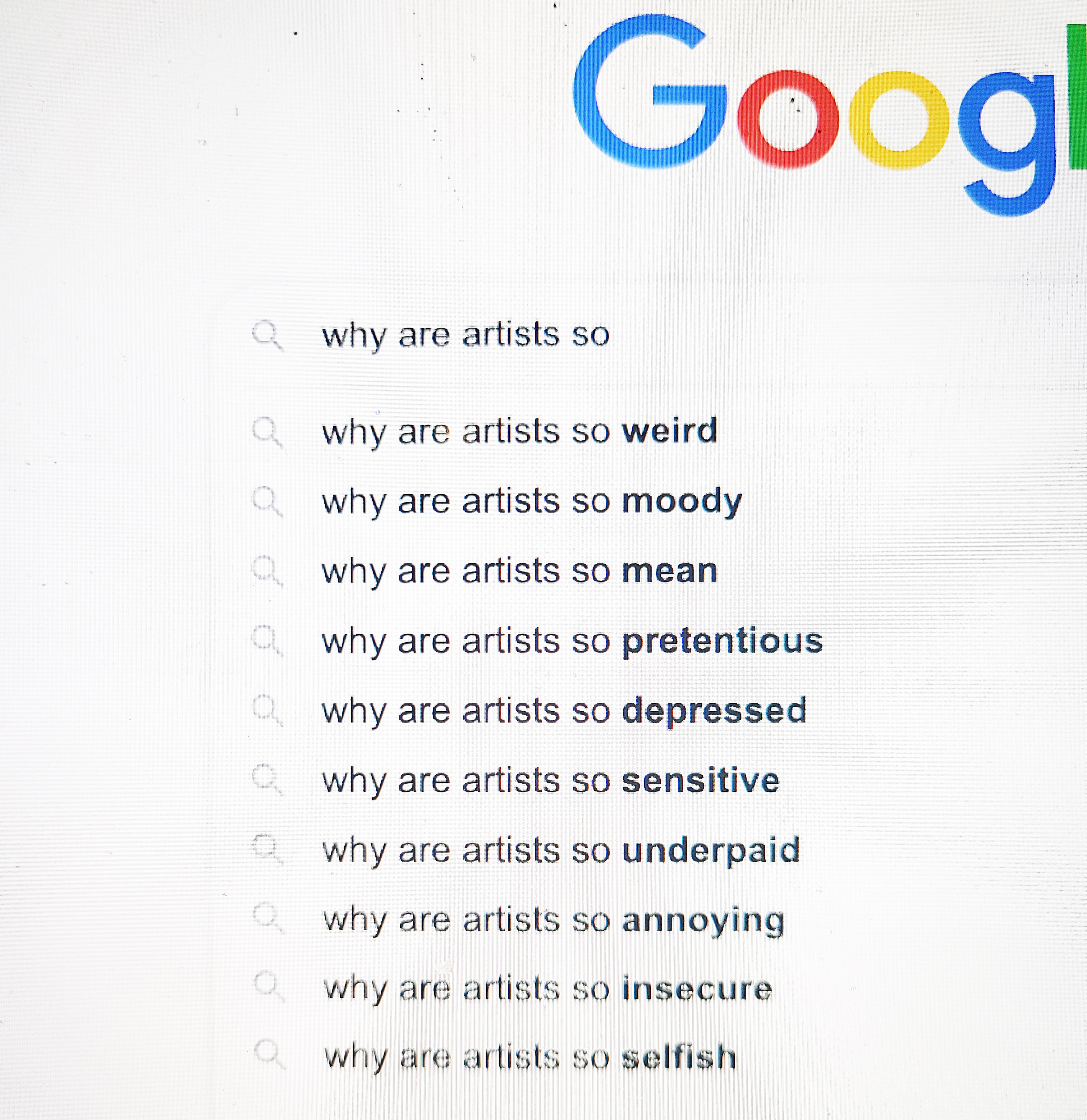why are artists so