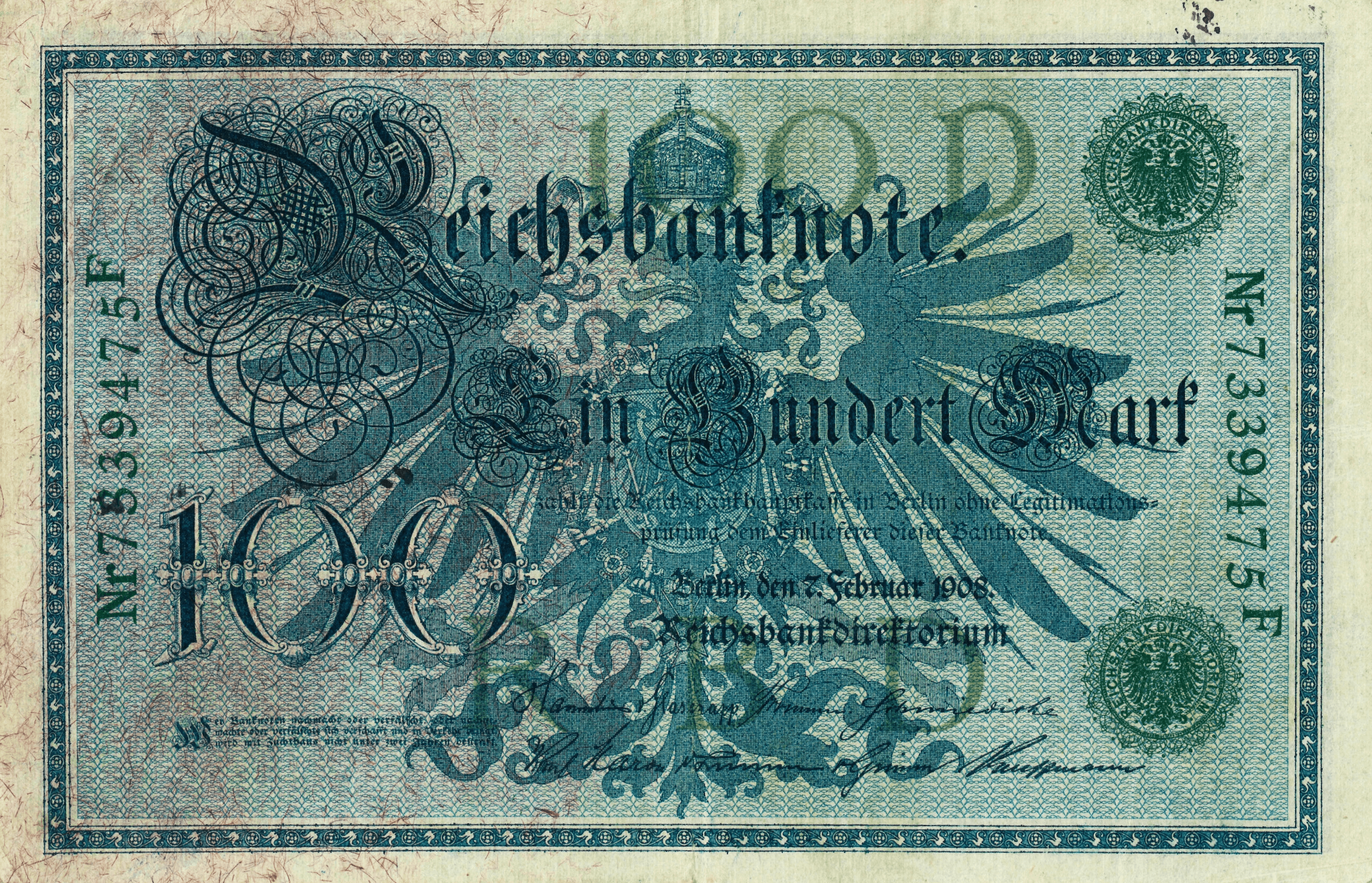 The Reichsbank 100 Mark Note I