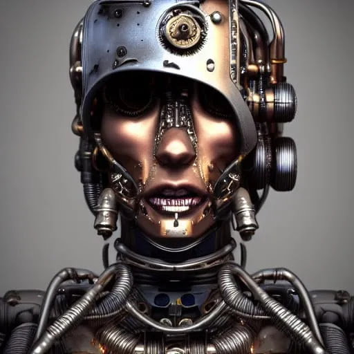 Steampunk Cyborg Head's Up #101