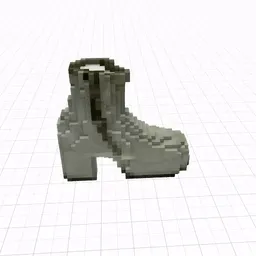 Cryptovoxel Leather Boots - Left