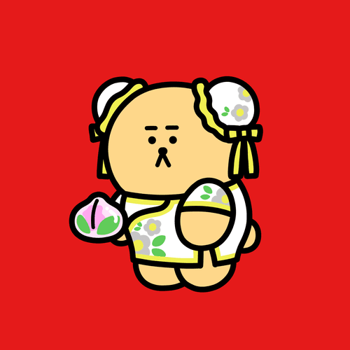 #03 chinese dress bear