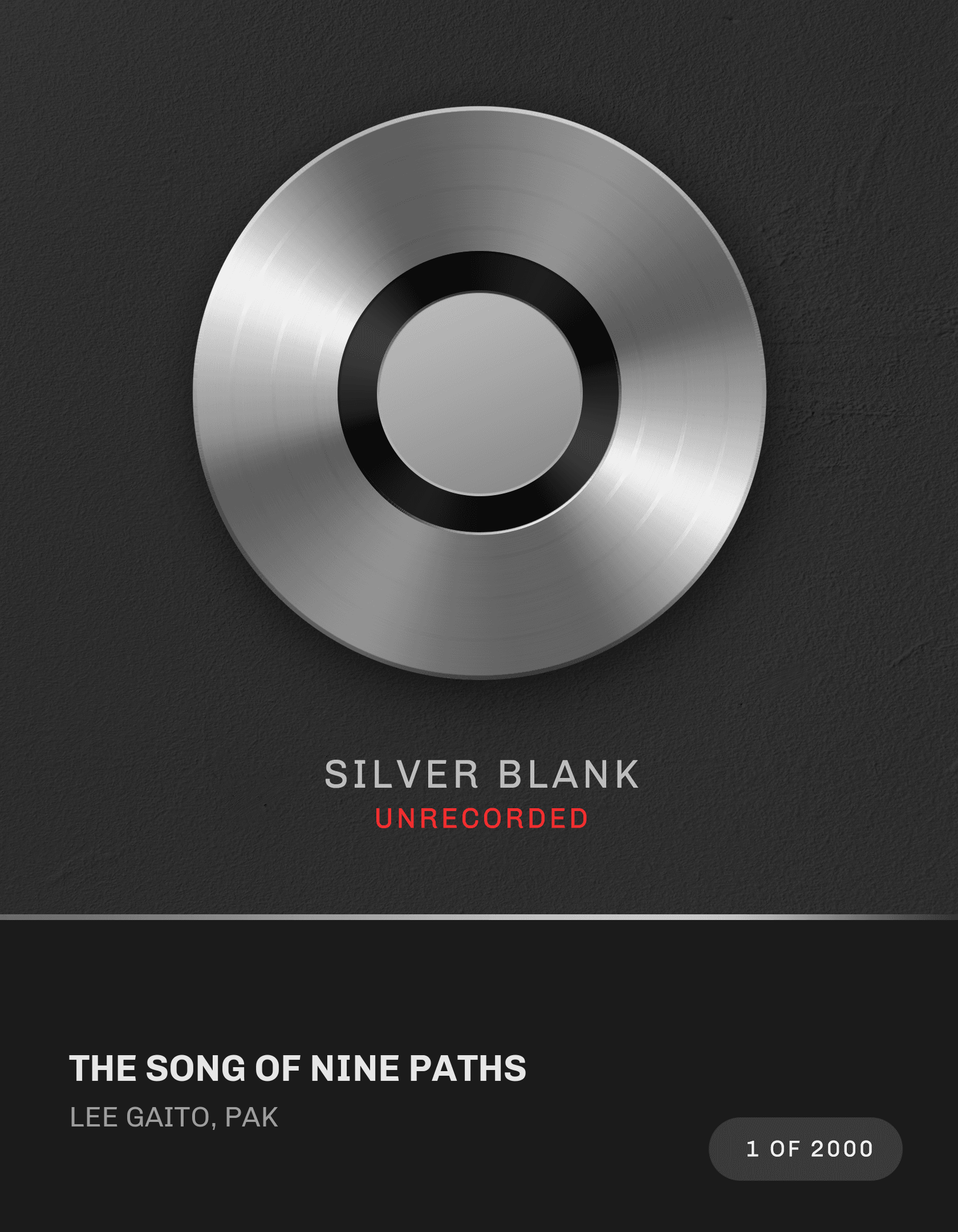 The Song of Nine Paths Silver Blank
