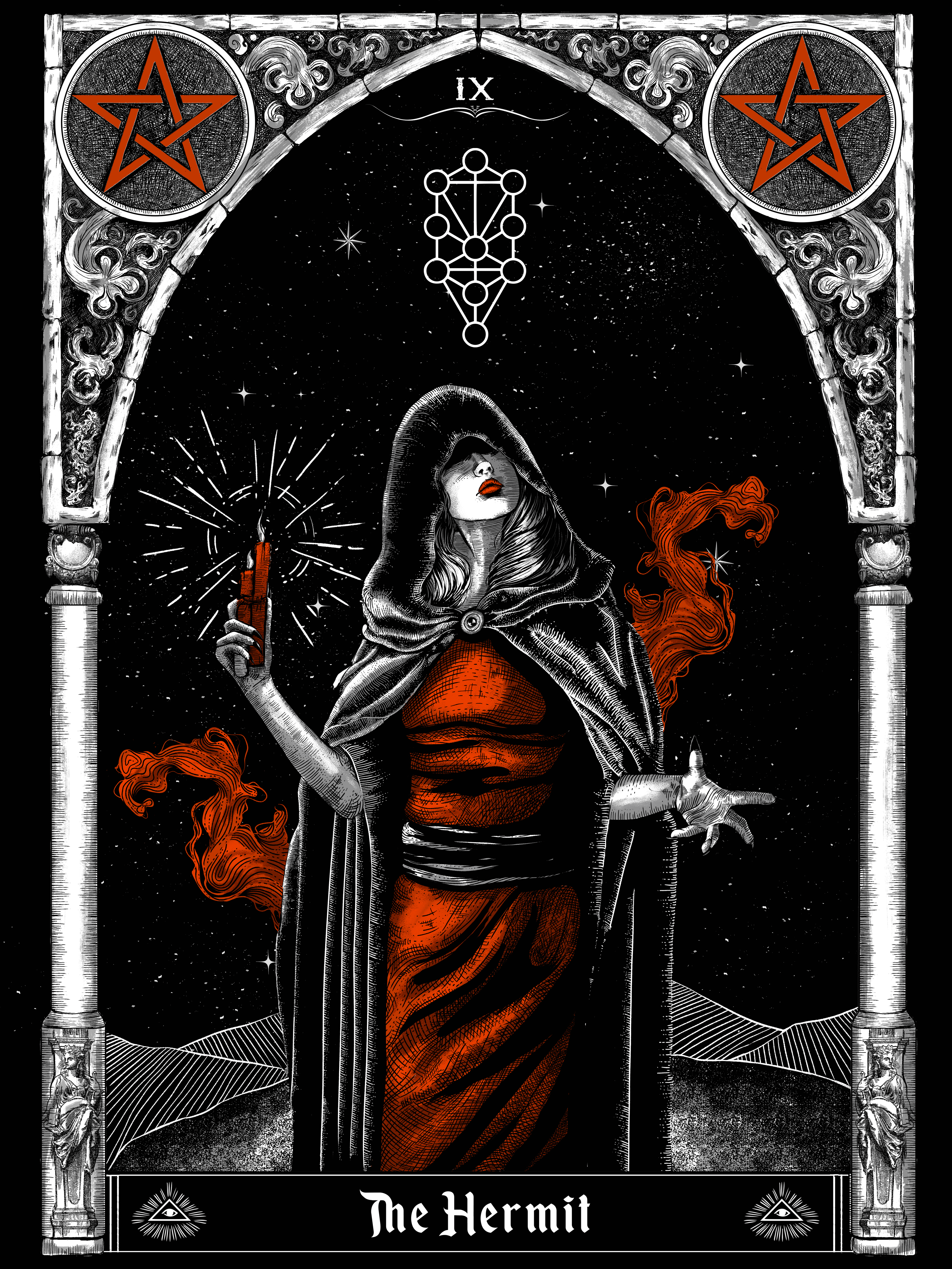 Tarot Collection Red Spell - The Hermit