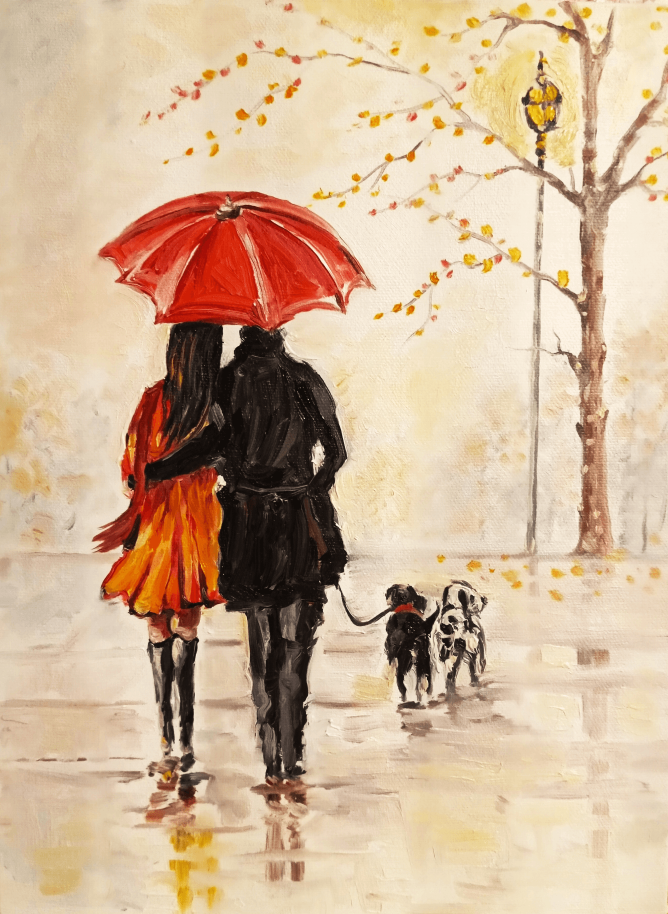 Lovers in a rainy Day