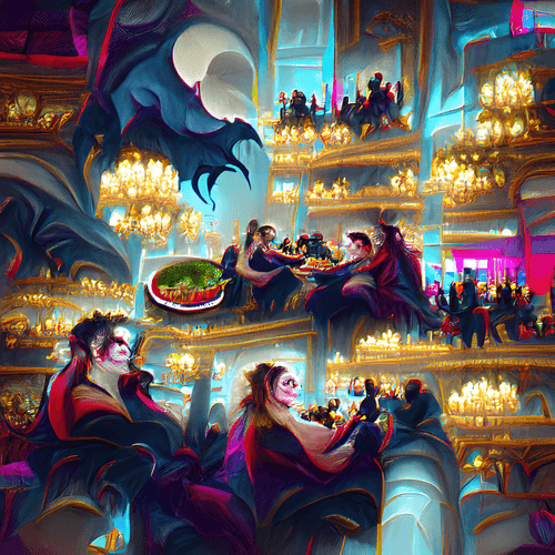 Vampires Feasting Inside the Palais Garnier Grand Foyer