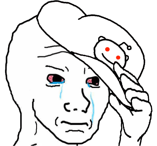 wojak crying wearing reddit hat - wojak | OpenSea