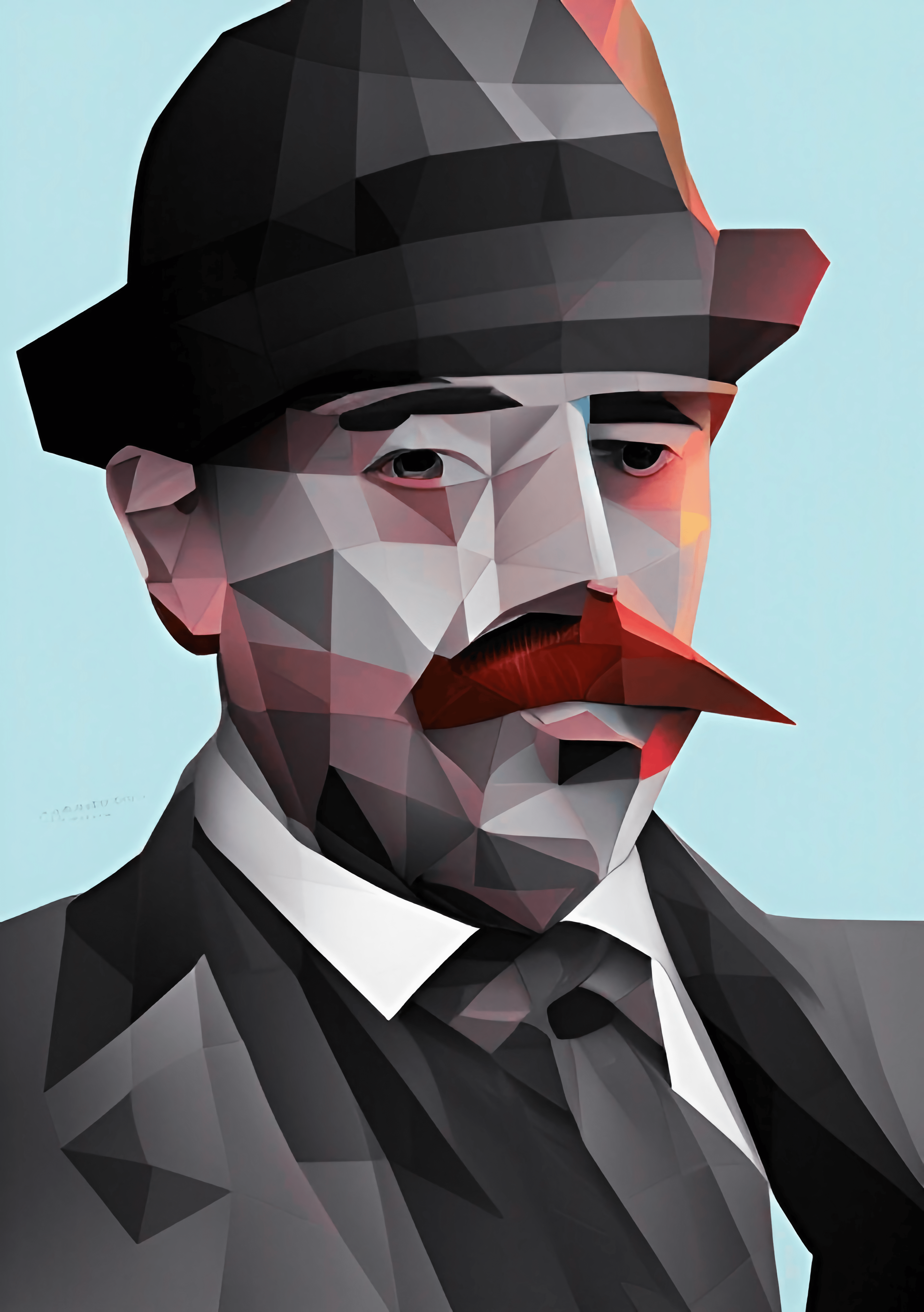Criminal H H Holmes geometric portrait