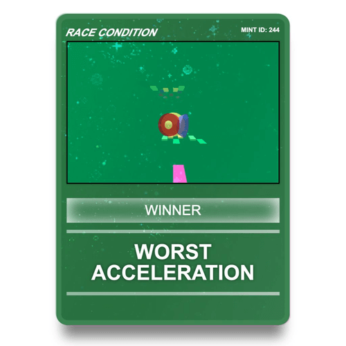 Race Condition Winner –  Worst Acceleration