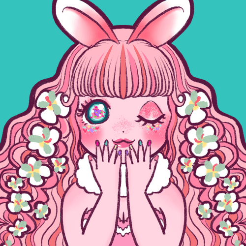 Colorful rabbit girl mini