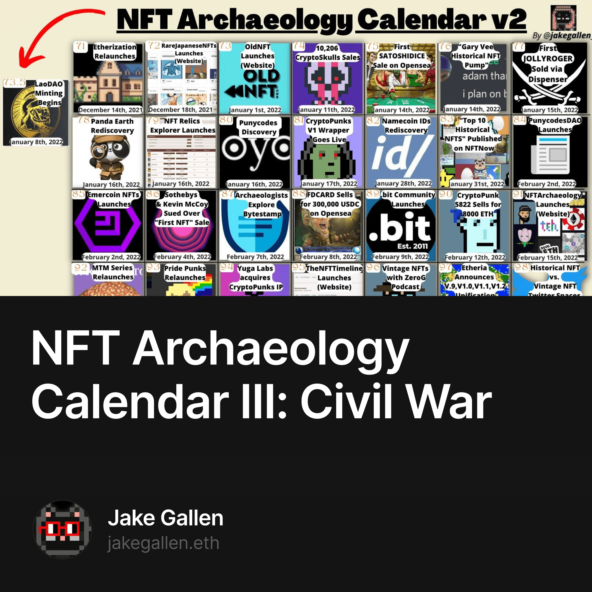 NFT Archaeology Calendar III: Civil War  1/300
