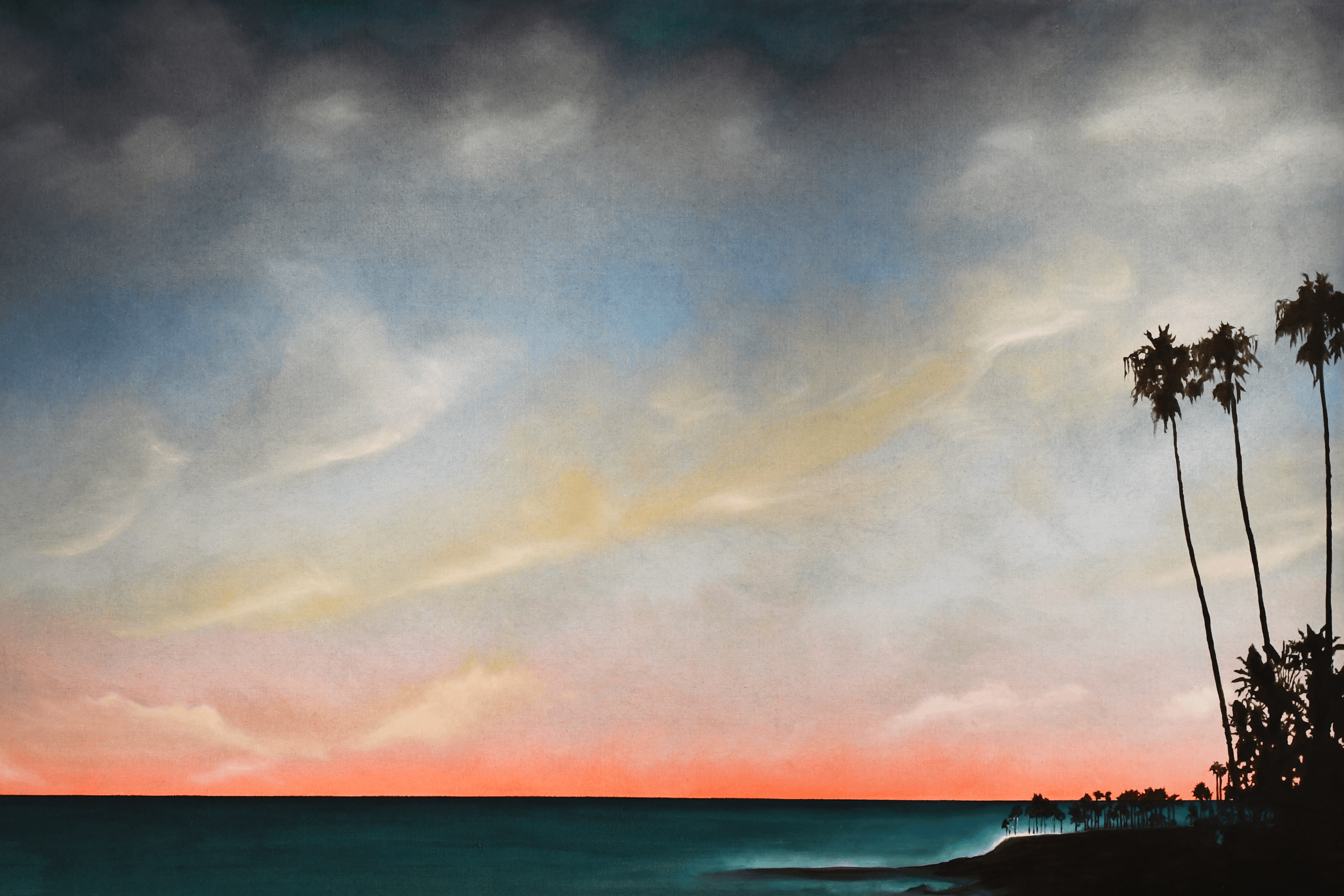 "Heisler Park Beach" 109"X48" Oil on Canvas 2013