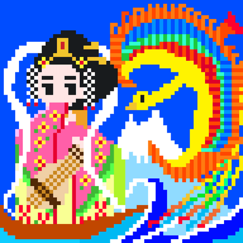 大漁旗　弁財天鳳凰