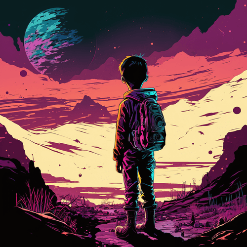 Boy in alien planet