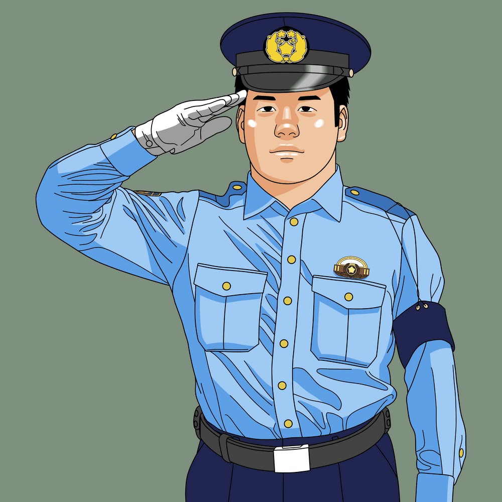 警察官のイラスト police illustration nft cop japan - DJP Life Style NFT | OpenSea