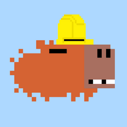 fuck it capybara with a construction hat collection image