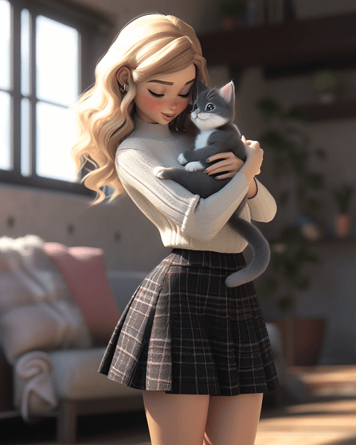 Daria and her kitten