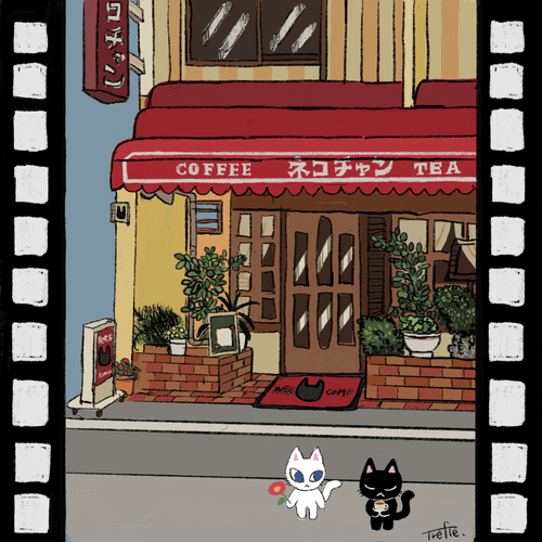 Travelng cats.coffee shop