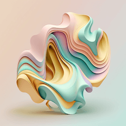 Pastel Waves Abstraction by Anon collection image