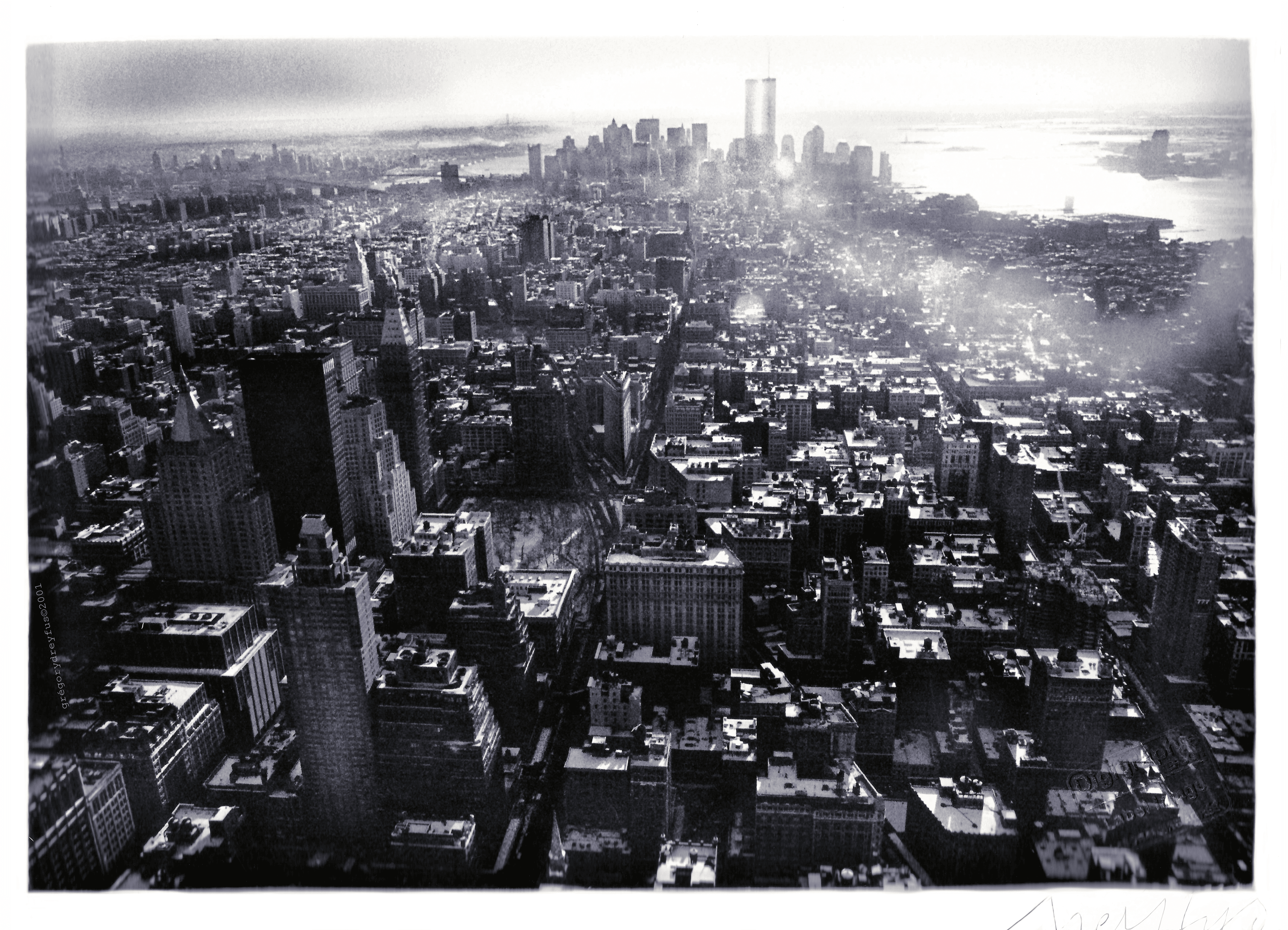 "Sunrise on January 1, 2001 - Light Smog on the Town, Fumet on the Twins" (NY) #006