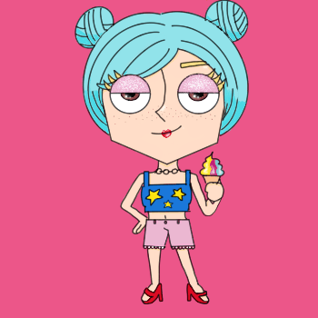 vibrant half open eyes character