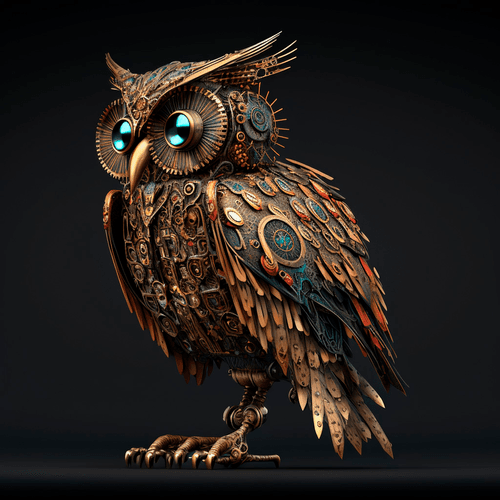 Steampunk Robotic Owl 3