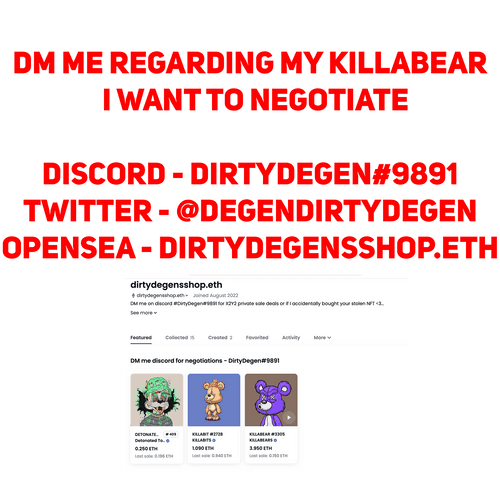 DM ME REGARDING YOU KILLABEAR