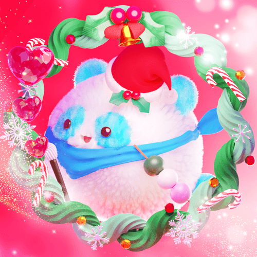 CNPcake #00503 Xmas Special Gift-Leelee MofuMofu Blue from Red Santa