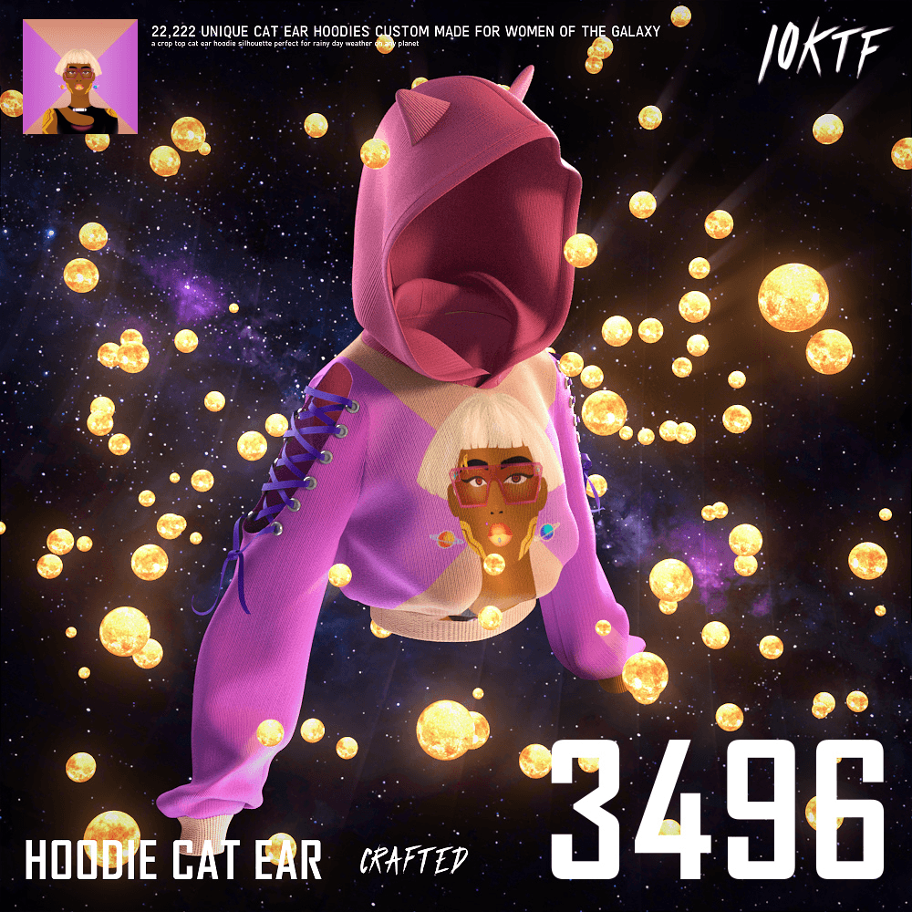 Galaxy Cat Ear Hoodie #3496