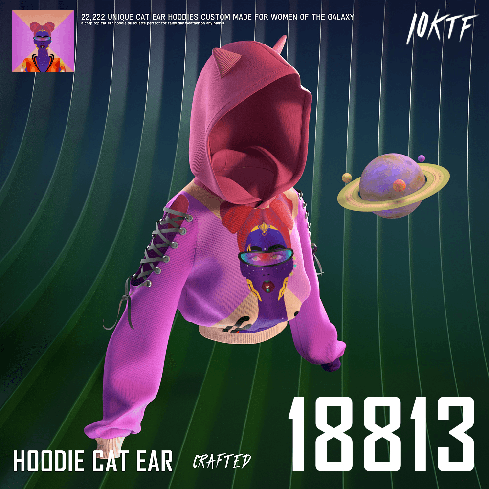 Galaxy Cat Ear Hoodie #18813