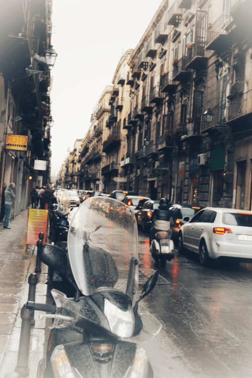 Colored spots of streets