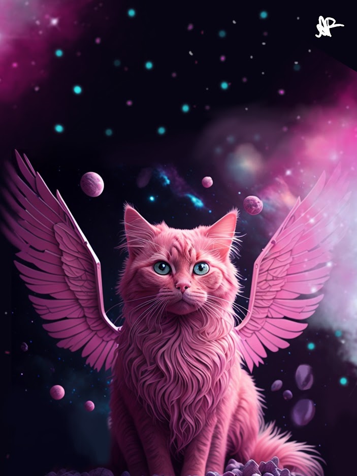 Pink Winged Feline NO3