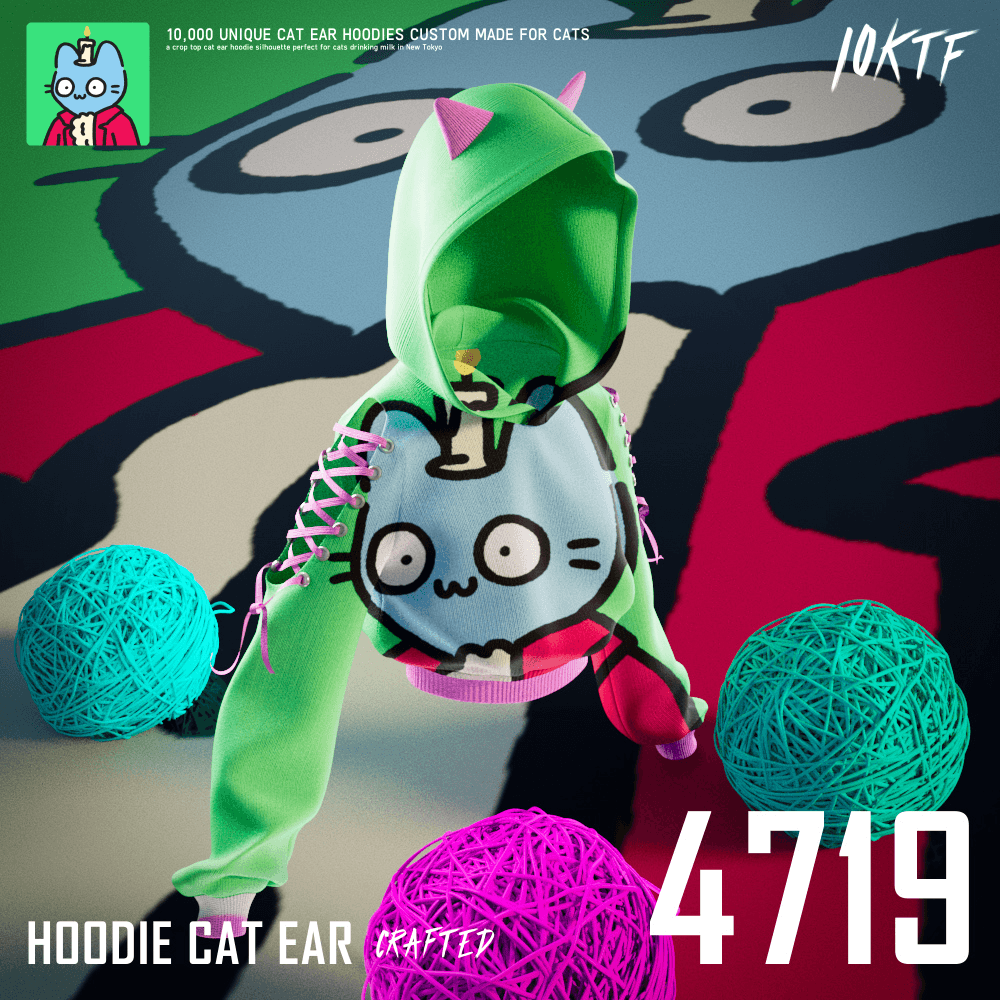 Cool Cat Ear Hoodie #4719