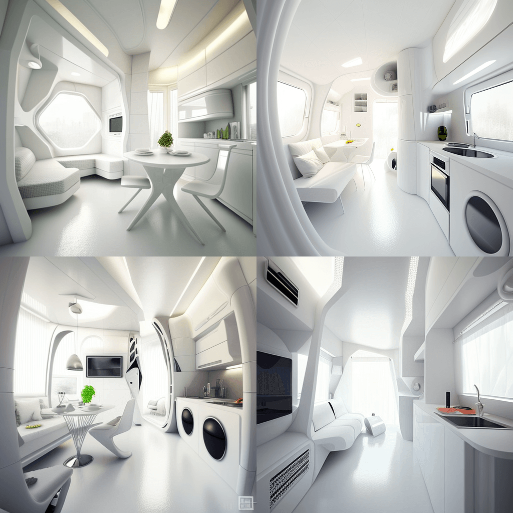 Futuristic tiny apartment