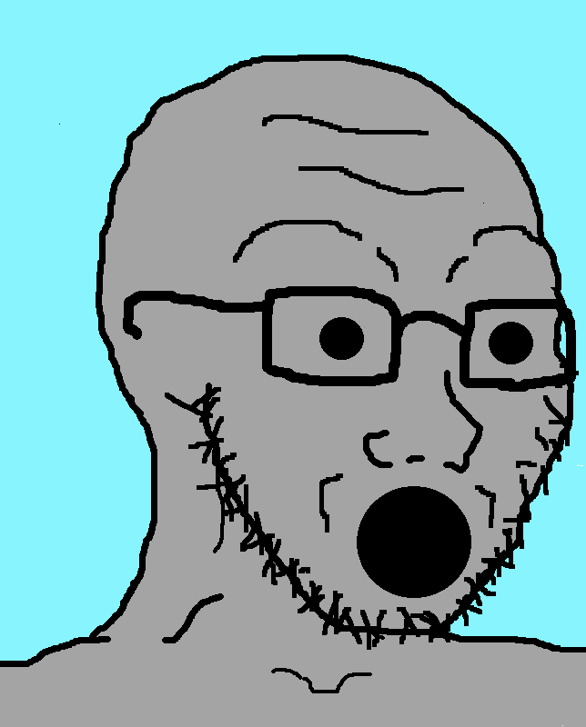 wojak npc soy boy open mouth