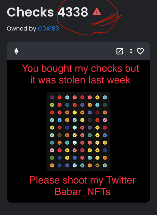 checks 4338 stolen red flagged