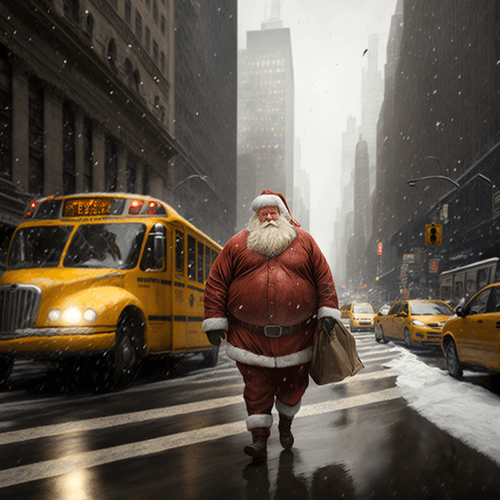 Santa Claus Walks the Streets