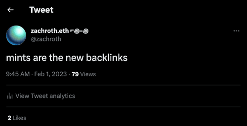 mints are the new backlinks
