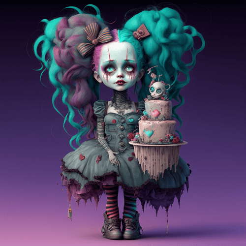 Gothic Clown Doll 4