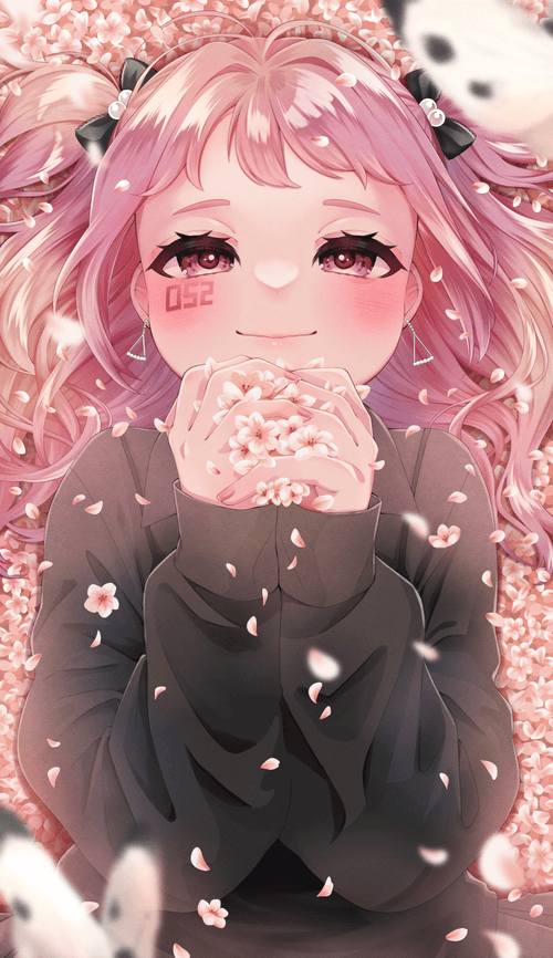 Surrounded by cherry petals