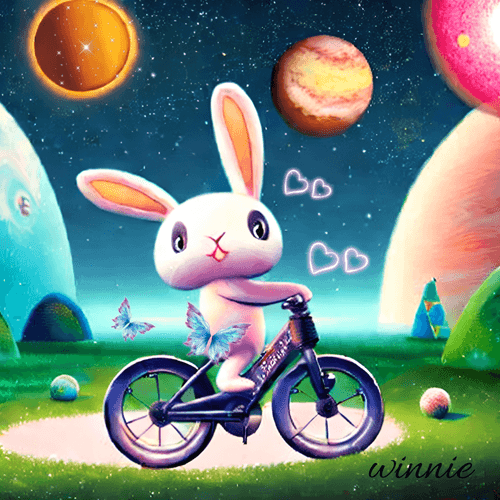 [winnie #616] Tony Riding a Bike in Space 