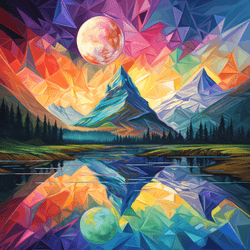 Ethereal Mountain Vistas: A Colorful NFT Art Series collection image
