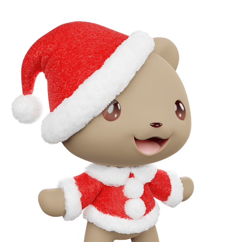 3D LEELEE-Santa-Brown bear-#20509