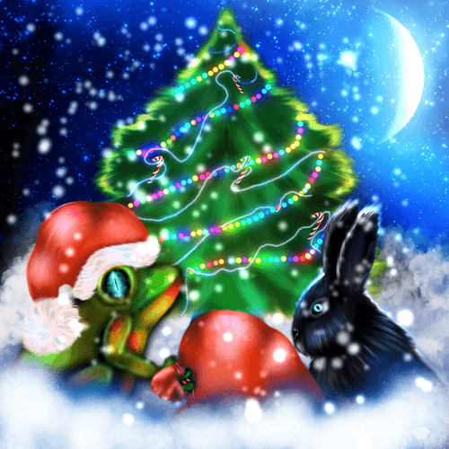 Christmas frog