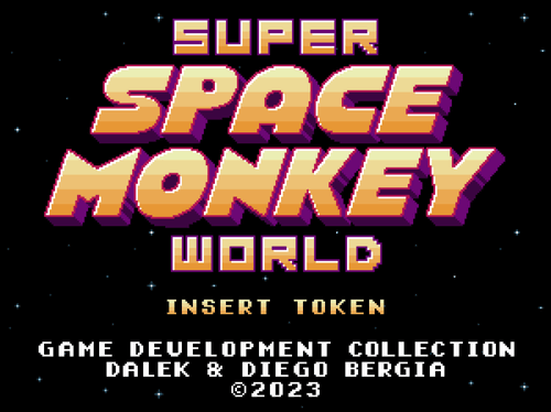SUPER SPACEMONKEY WORLD: Title Screen