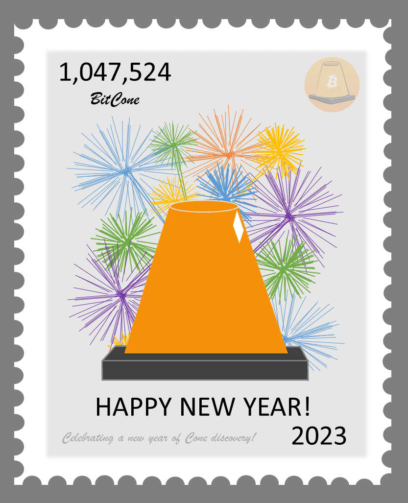 Happy 2023 Cone Stamp - Colourful