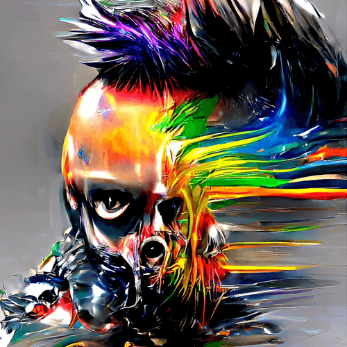 Abstract Rainbow Skulls
