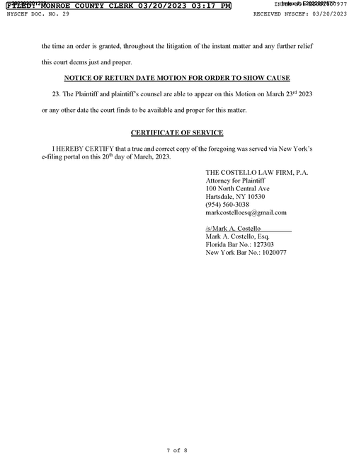 Affirmation - Motion for Order to Show Cause - Page 7